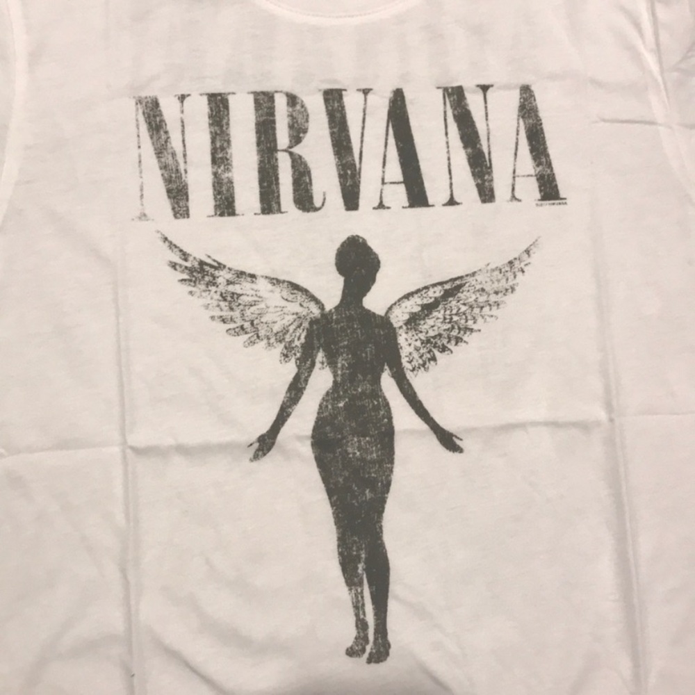 SOLD OUT White Nirvana Angel Tour Concert Vintage Shirt - Picture 5 of 6